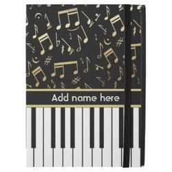 Piano keys and gold music notes ipad pro case