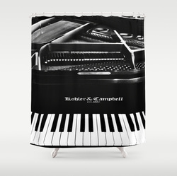 Cool monochrome piano shower curtain