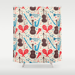 Music is everywhere shower curtain