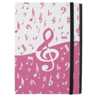 Girly Pink Music notes ipad pro case