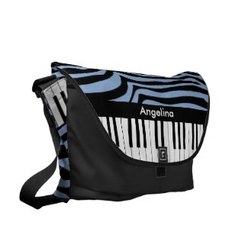 Trendy zebra stripes and piano keys bag