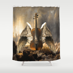 celestial, music, painting shower curtain