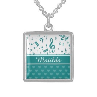 Personalized girly music necklaces