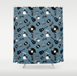 mix music themed shower curtain