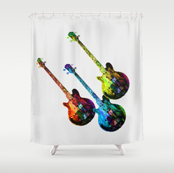 Pop art guitarsshower curtain