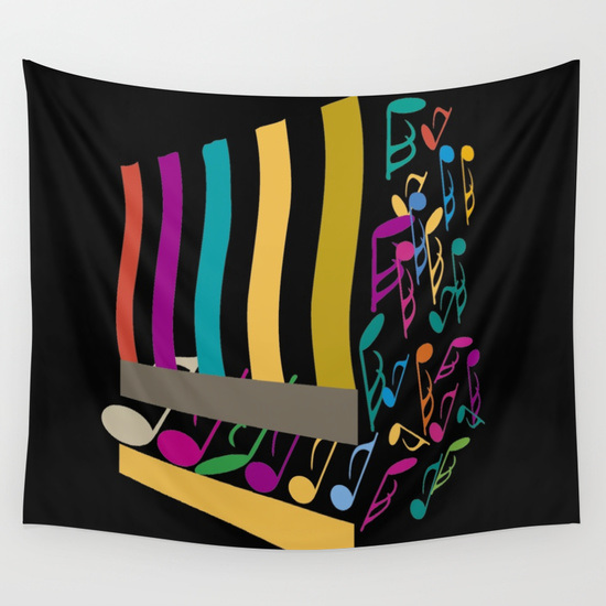 Vibrant music notes wall hanging