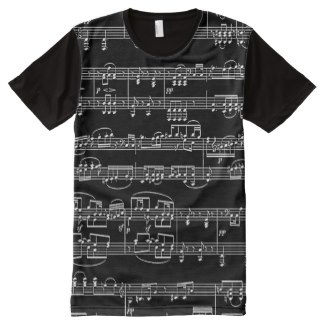 Black and white musical notes  tee