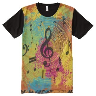 Abstract music designer t-shirt all over print