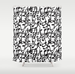 Personalized golden piano shower curtain