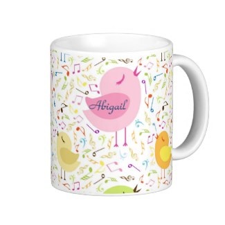 Cute personalized tweeting bird coffe mug for her