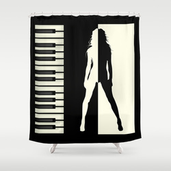 Music addiction shower curtain