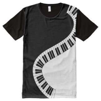 Trendy swerving piano keys t-shirts