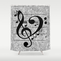 Modern black and gray shower curtain