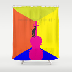 Vibrant music designer shower curtain