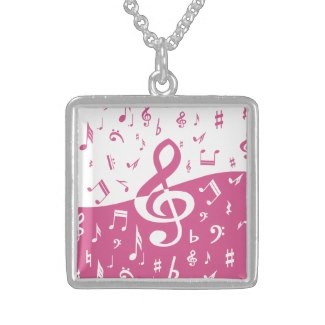 Pink and white stylish music designer necklaces