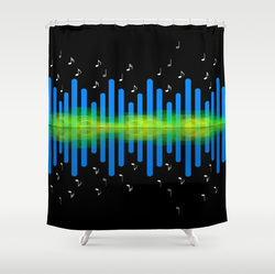 Music notes shower curtain