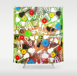 Abstract Music shower curtain