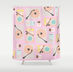 Music in pastels shower curtain