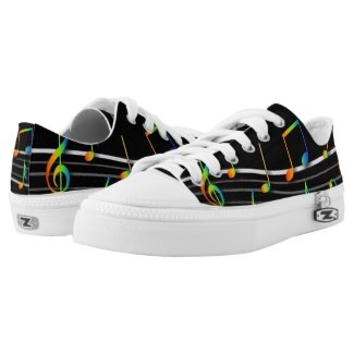 Rainbow musical notes lo top canvas shoes