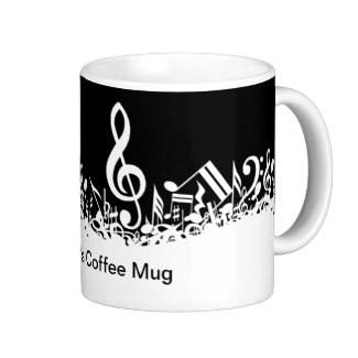 LOVE NOTES Music Mug 11 Oz Ceramic White With Red Notes & Staff Brand NEW 