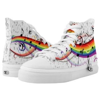 Rainbow music notes designer footwear