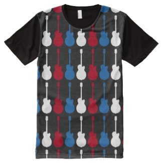 Over size print cool guitar tees