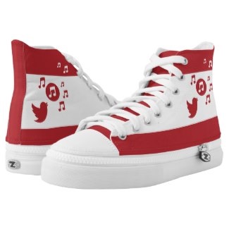 Songbird and musical notes hi top sneakers