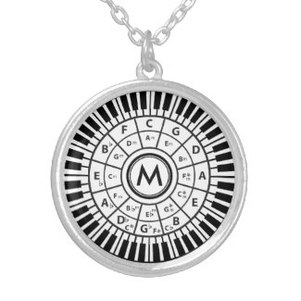 Monogrammed circle of fifths piano pendent