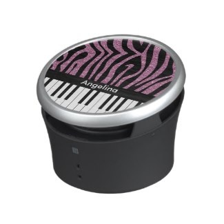 Personalized girly zebra stripes piano speakers