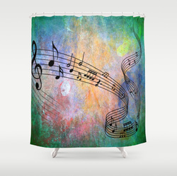 Singing in the shower shower curtain