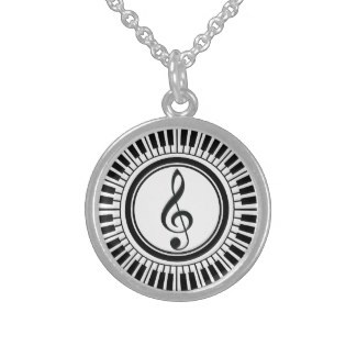 Circular piano keys necklaces