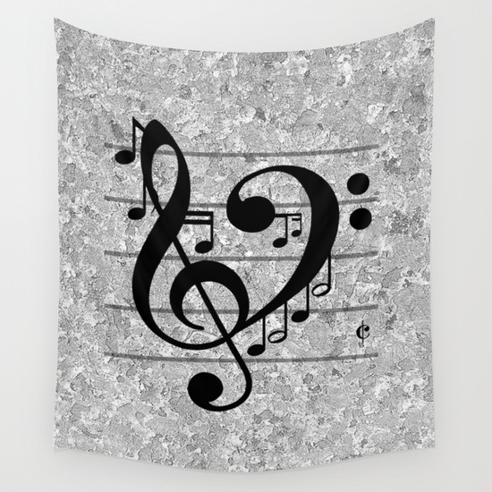 Love music wall Tapestry
