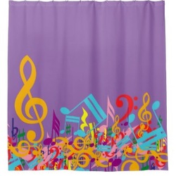 Fashinable Amethyst orchid music theme shower curtain